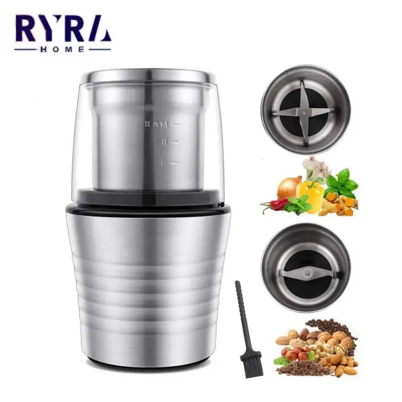 

Портативная электрическая кофемолка 2 в 1 кофемолка с одной кнопкой безопасные Кофемолки с лезвием из нержавеющей стали