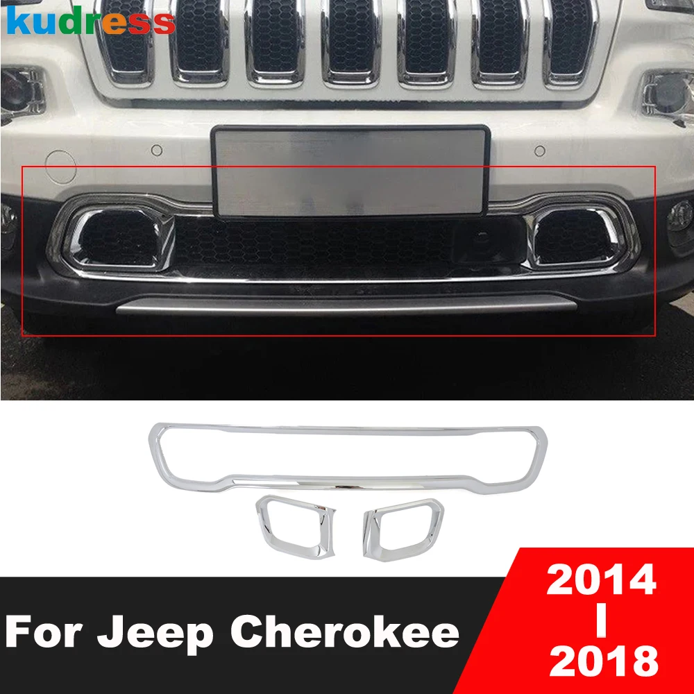 

Хромированный передний нижний бампер для Jeep Cherokee 2014, 2015, 2016, 2017, 2018