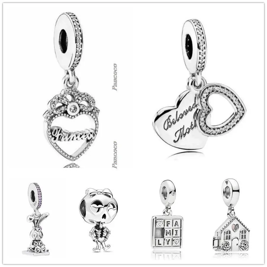

Authentic 925 Sterling Silver Rose Heart Perfect Home Locket Pendant Charm Beads Fit Pandora Bracelet Necklace Jewelry