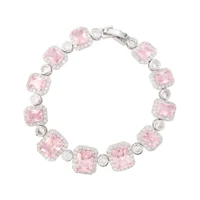 pink geometric cubic zirconia luxury bracelet shiny glamour ladies romantic gift bridal party banquet designer bracelet