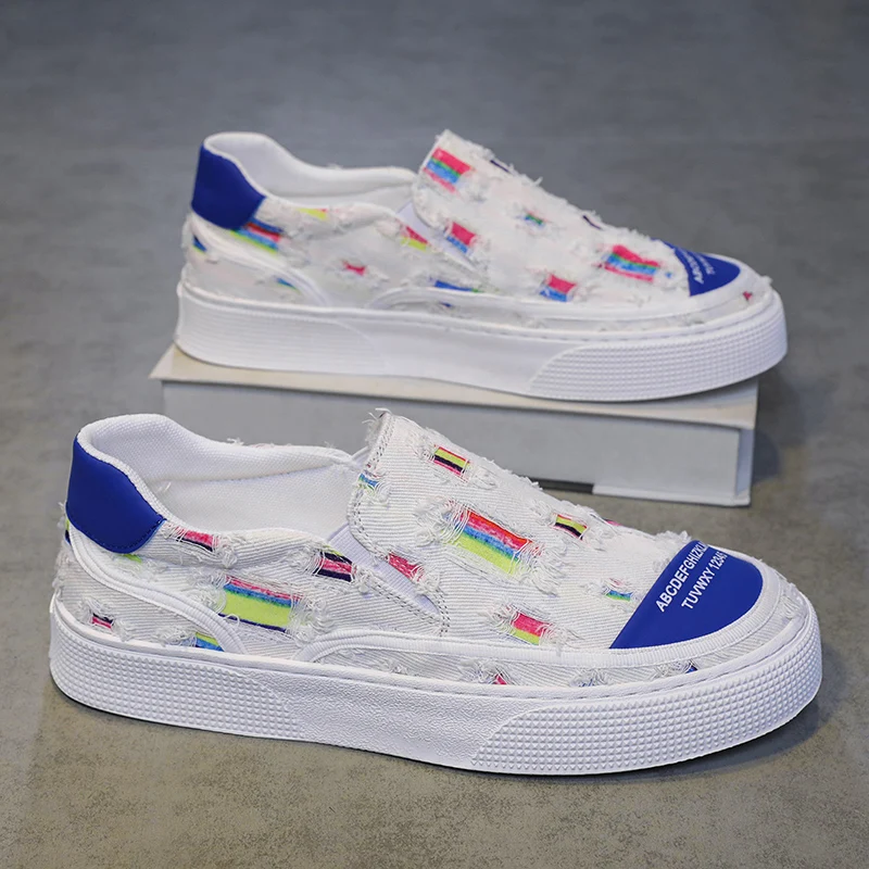 

Мужские парусиновые туфли без шнуровки, коричневые повседневные лоферы, дышащая обувь на плоской вулканизированной подошве, обувь для вождения, 2023