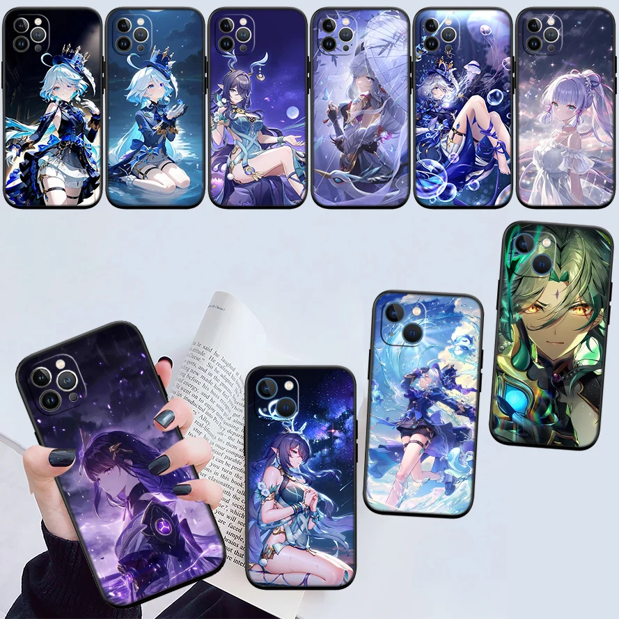 Фото Новый высококачественный чехол NH29 Genshin Impact для iPhone SE, X, XS, XR, 16E, 17, 11 Pro Max, 8, 7, 6, 6s Plus, Air №2
