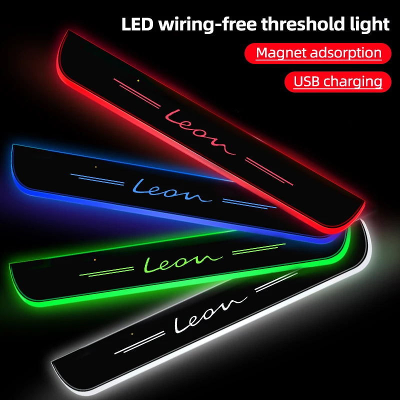 

7 Colors Car Door Light Mobile LED Welcome Pedal Auto Pedal Threshold Channel Light For Seat FR leon ibiza Altea Alhambra