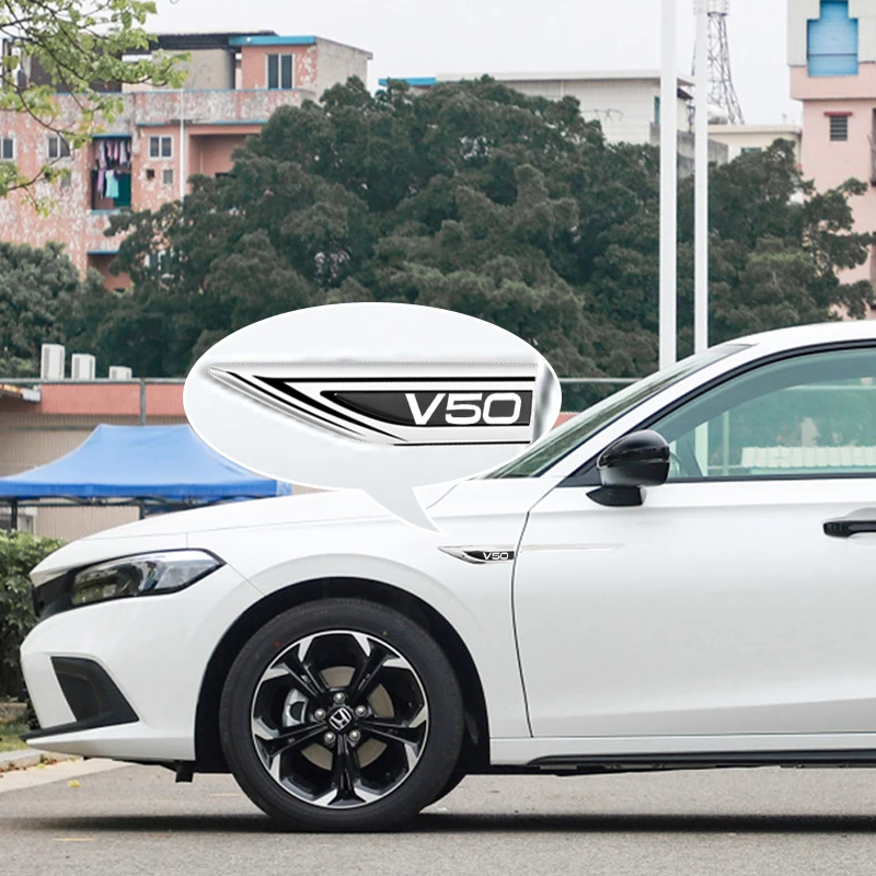 

Автомобильные аксессуары 2 шт./комплект для Volvo V50 металлическая наклейка для крыла автомобиля Внешние декоративные наклейки модификация Ав...