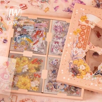 jianwu 100 pcs cartoon antiquity boxed stickers kawaii stationery collage decoration material cute journal scrapbooking stickers