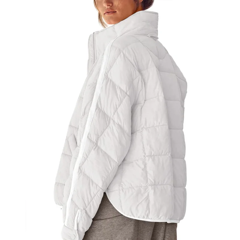 Fashion Autumn and Winter New Women's Dress Solid Zipper Coat Casual Button Cotton Jacket Pocket Top Women