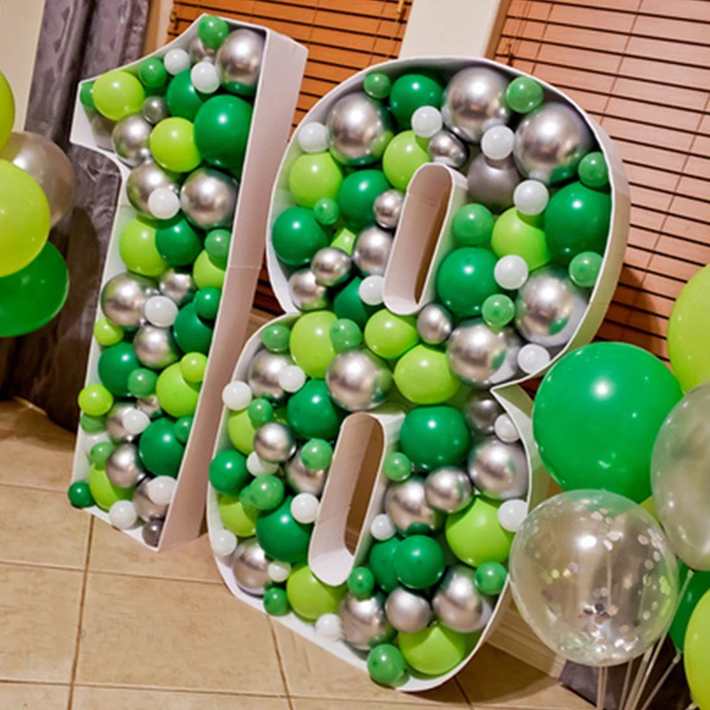 

Diy Balloon Number Mosaic Balloon Fill Box Mosaic Number Letter Frame Balloon Decoration Baby Shower Anniversary Decoration