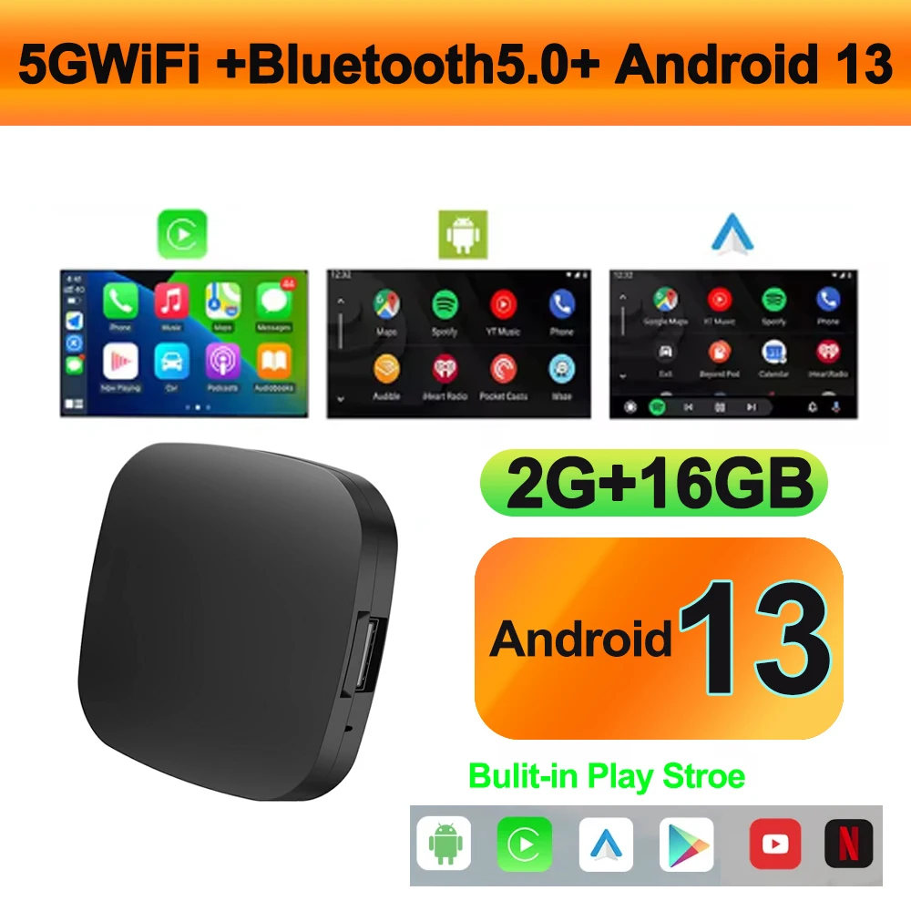

Автомобильный AI-бокс Android 13 Smart TV-Box Беспроводной С Поддержкой YouTube И Netflix - Интеллектуальные Системы И Аксесс...