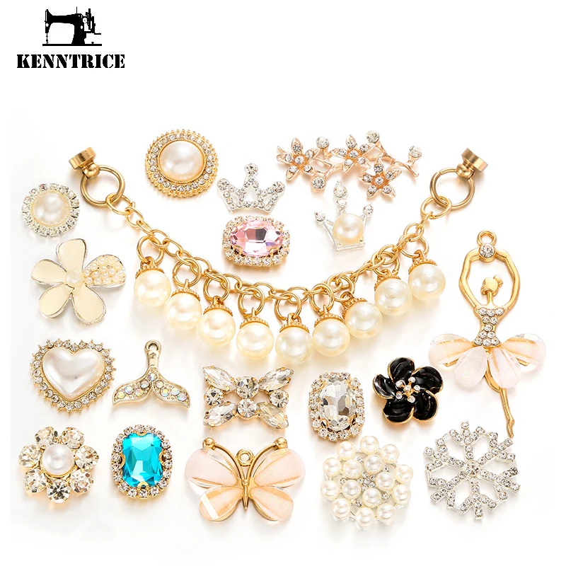 

Ювелирные изделия из сплава и жемчуга, металлические подвески для рюкзака, украшение для крокса, хрустальной короны, женское украшение для ...