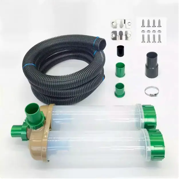 

Industrial Two Dust Tube Cyclone Dust Collector (SN40T9) Used in Machinery Construction, Woodworking, With Hoses and Accessories