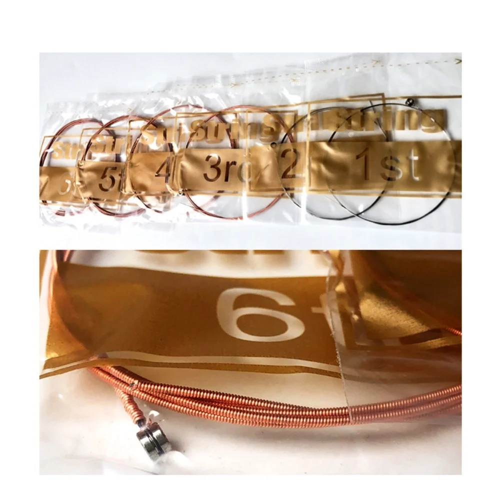 1 комплект AG01/CG01/EG01 бронзовые 6-струнные струны для акустической гитары