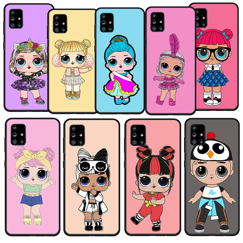 

Cartoon LOL Surprise Girl For Samsung Galaxy A52S A72 A71 A52 A51 A12 A32 A21S 4G 5G Soft TPU Silicone Gel Black Phone Case Capa