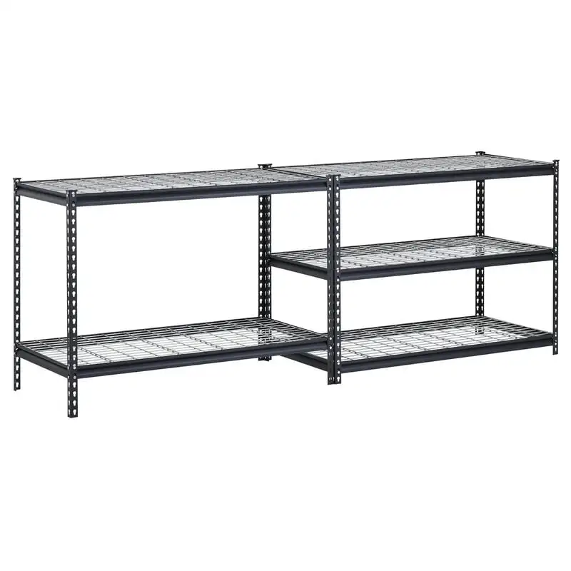 

48"W x 2 4"D x 72"H 5-Tier Steel Shelving, Black, 4000 lbs. Capacity