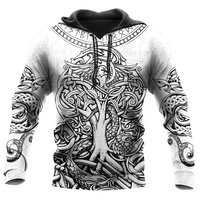 fashion viking dragon tattoo tree of life 3d full print mens hoodie and sweatshirt fall unisex zip hoodie