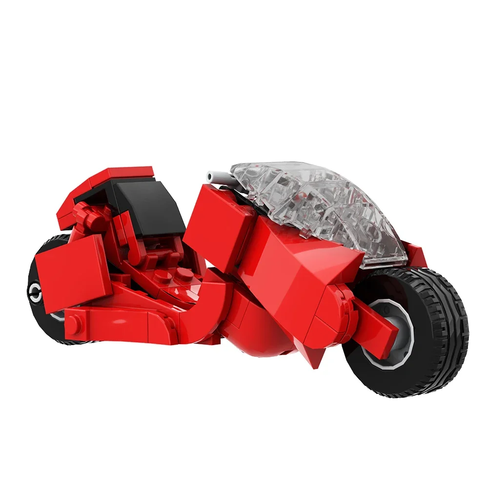 Красные мотоциклетные строительные блоки MOC AKIRA Kaneda's Bike Red VESPA Гоночный