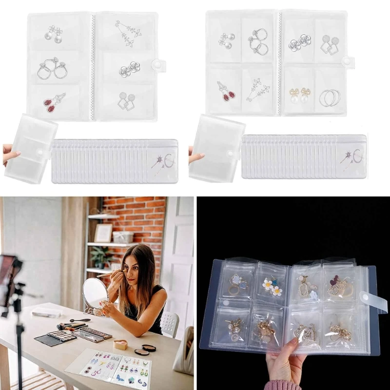 

Anti Oxidation Jewelry Organizer Bags Transparent Small Packaging Storage Books for Necklace Bracelet Earrings Rings