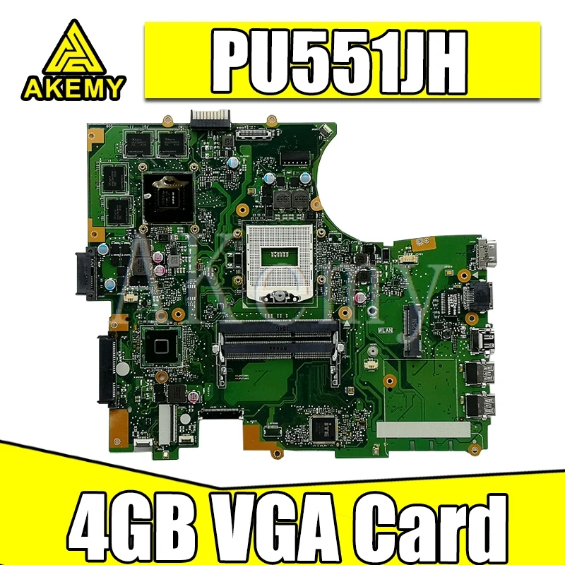 

Материнская плата Akemy для ноутбука Asus PU551J PU551JH, 4 Гб, VGA-карта, протестированная на 100% рабочая оригинальная материнская плата