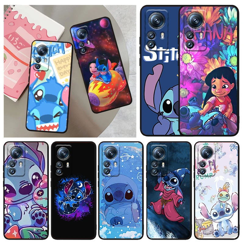 

Anime Disney Stitch Cartoon Phone Case For Xiaomi Mi 12T 12S 12X 12 11 11T 11i 10T 10 9 Pro Lite Ultra 5G Funda Black Cover