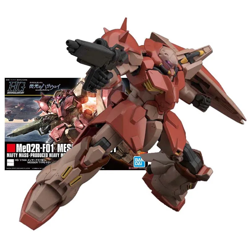 

Оригинальная модель Bandai Gundam, Комплект аниме-фигурок HG 1/144, Me02R-F01 Messer, коллекция Gunpla, экшн-фигурки, игрушки для мальчиков