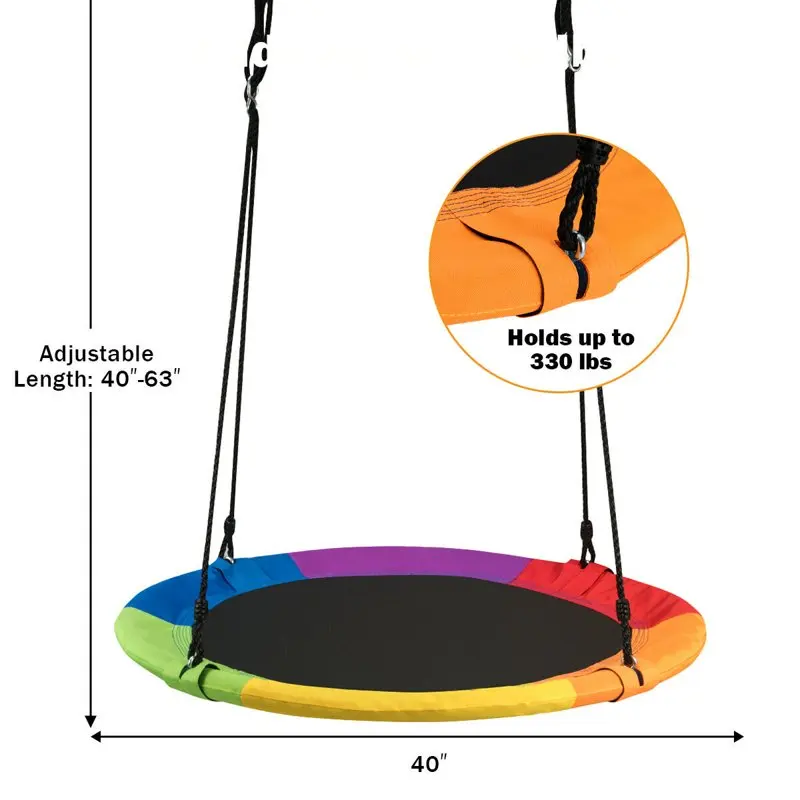 

Flying Saucer Tree Swing Indoor Outdoor Play Set Swing for Kids colorful