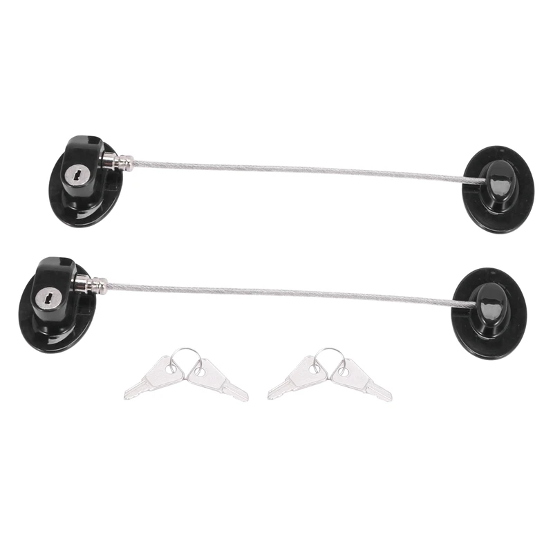 

2 Pieces Refrigerator Door Lock Strong Adhesive Freezer Door Lock File Drawer Lock Child Safety Cupboard Lock with Key