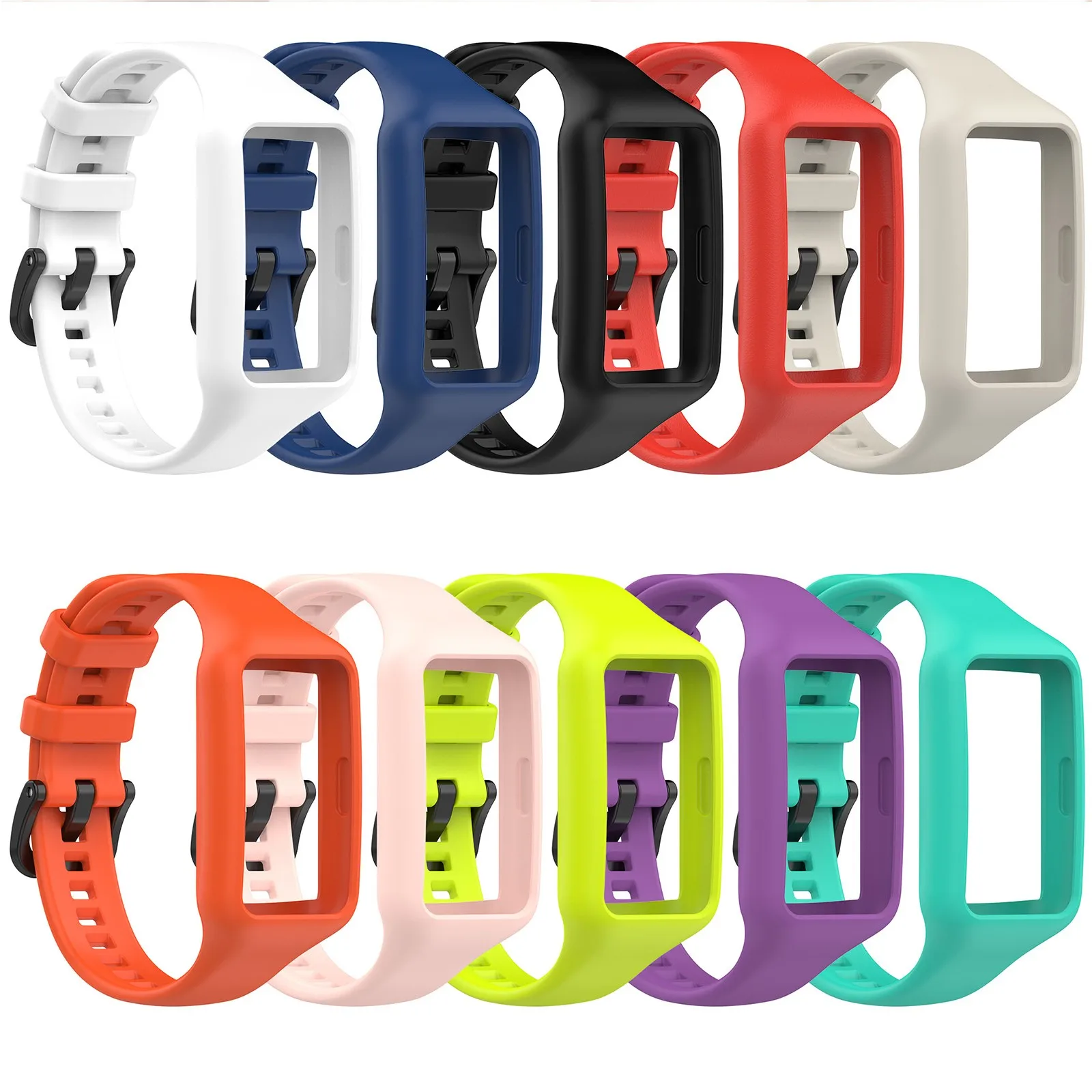 

5pcs Silicone Watch Straps For Huawei Band 6 Smart Watchband Replacement Bracelet For Honor Band 6 Adjustable Smart Accessories