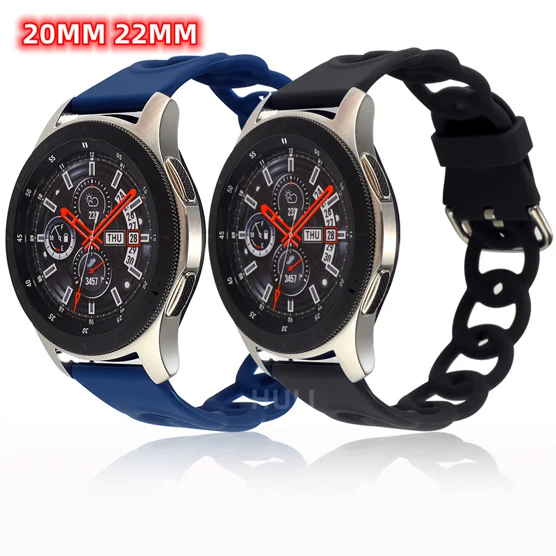 

20mm 22mm Band for Samsung Galaxy 4/Classic/Active 2 40mm/44mm 42mm 46mm sport Silicone bracelet huawei watch gt 3-2e-pro Strap