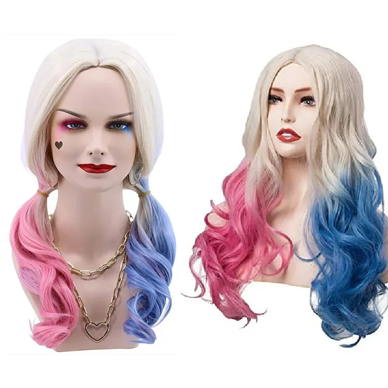 Женский парик для косплея Харли Квинн