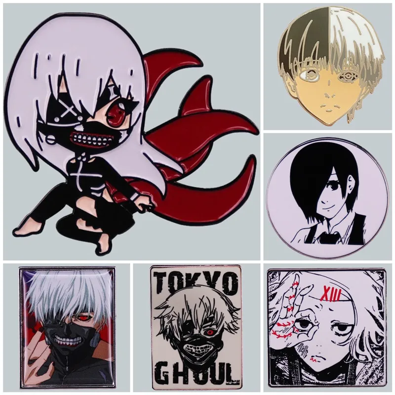 

Tokyo Ghoul Kaneki Ken Enamel Brooch Pin Brooches Lapel Pins Badge Denim Jacket Jewelry Accessories Fashion Gifts