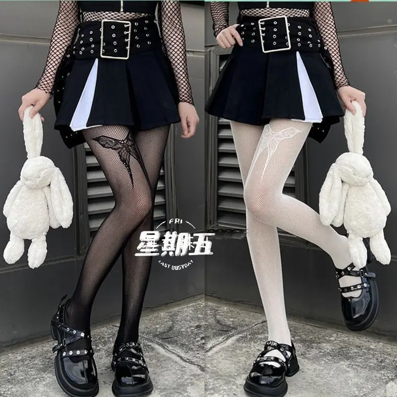 

Кавайные ажурные чулки JK Lolita Girls с вырезами нижние колготки японская Лолита Ретро с бантом белые чулки Горячие колготки