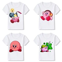 kirby t shirt anime kawaii kid cartoons t shirt game children casual clothes fashion harajuku short sleeve girls boys tee shirts