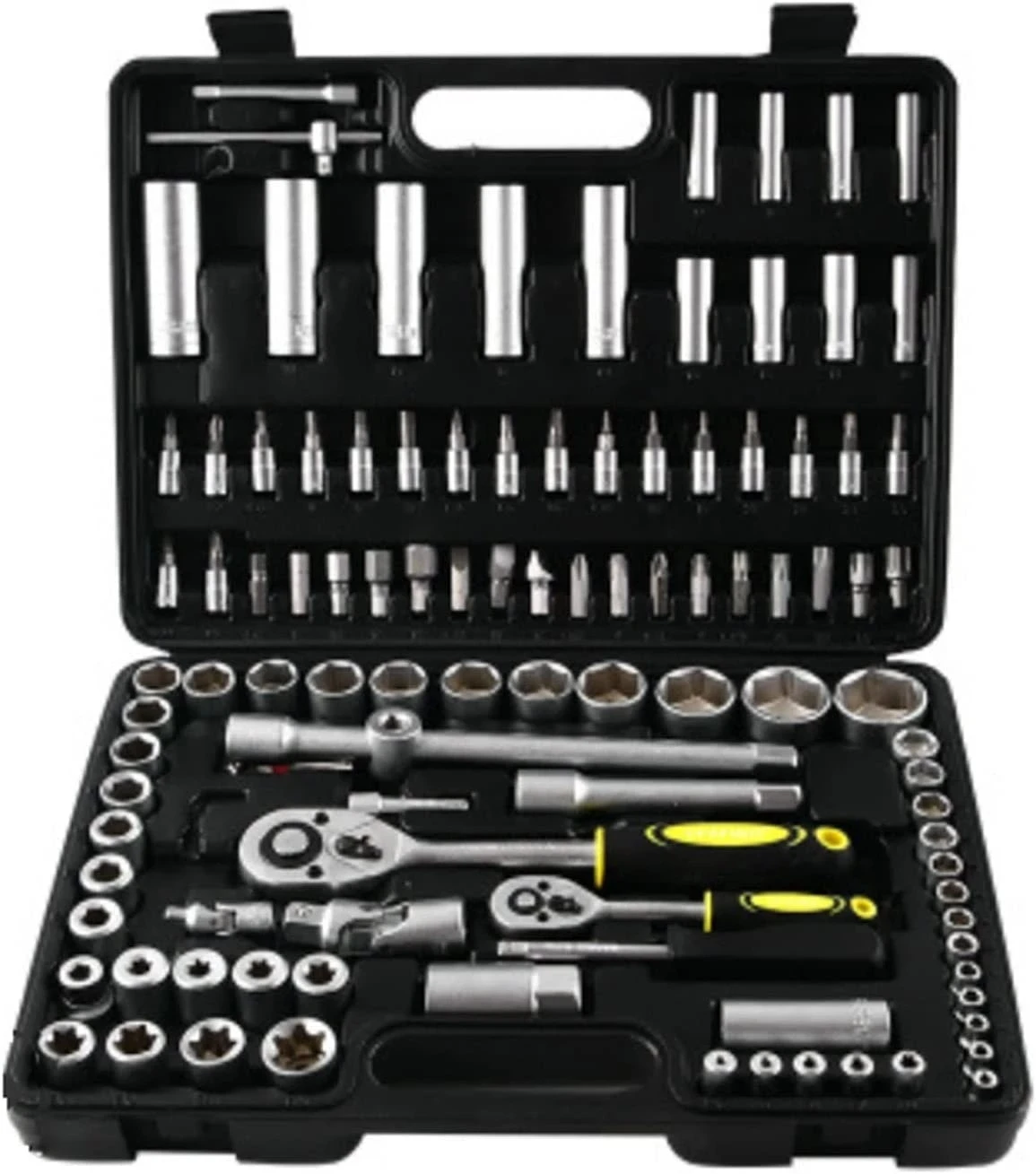 

2023 New Home Tool Kit Tool Sets 108 Piece Household Hardware Socket Ratchet Handle Auto Repair Tool Combination Package