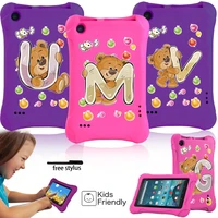tablet kids case for fire 7 5th 20157th 20179th 2019 eva soft foam shell bear initial name 26 letter series cover stylus
