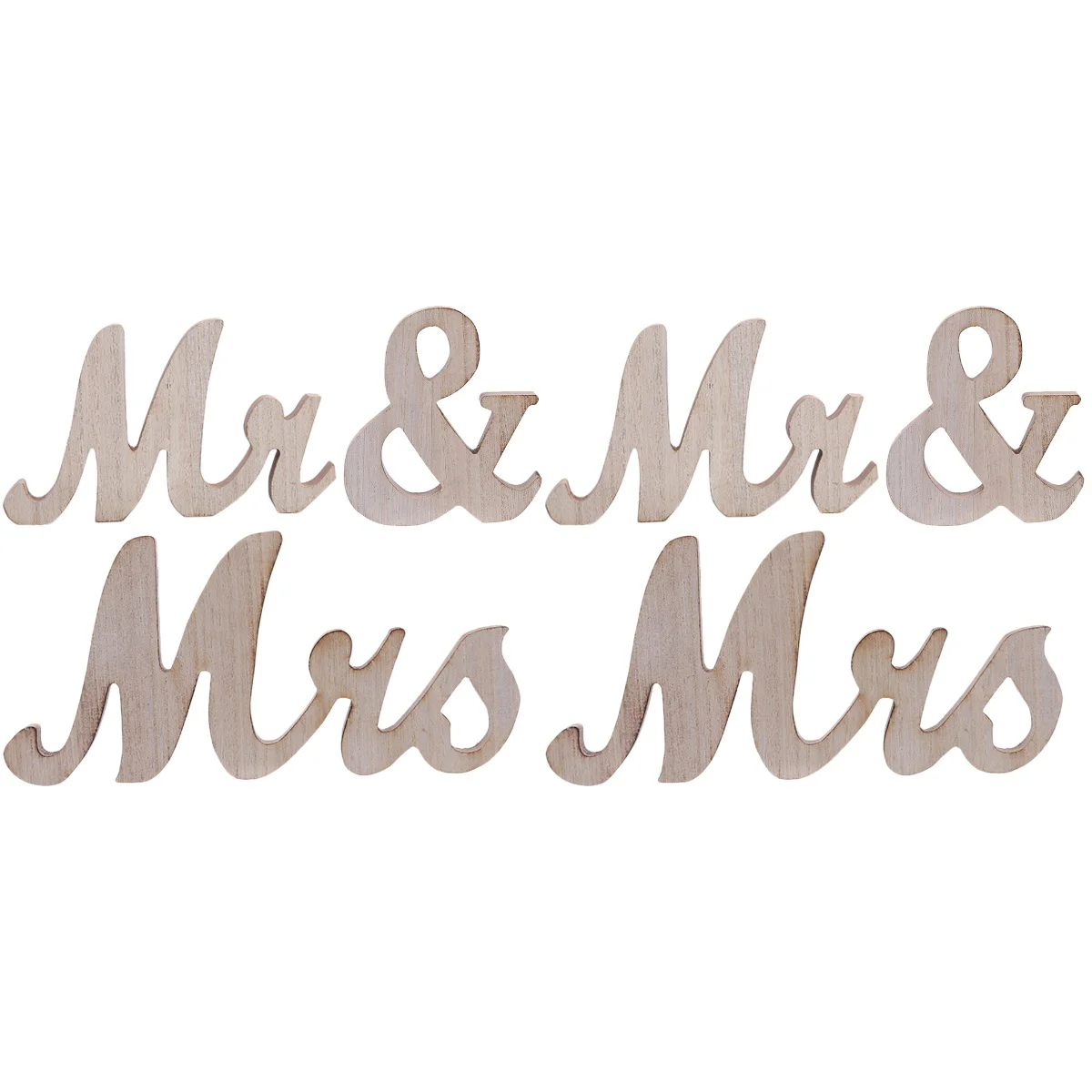 

2 Sets Wedding Tabletop Centerpiece Wedding Party Decoration Wedding Supplies Mrs and Mrs Sign Wedding Table Decoration