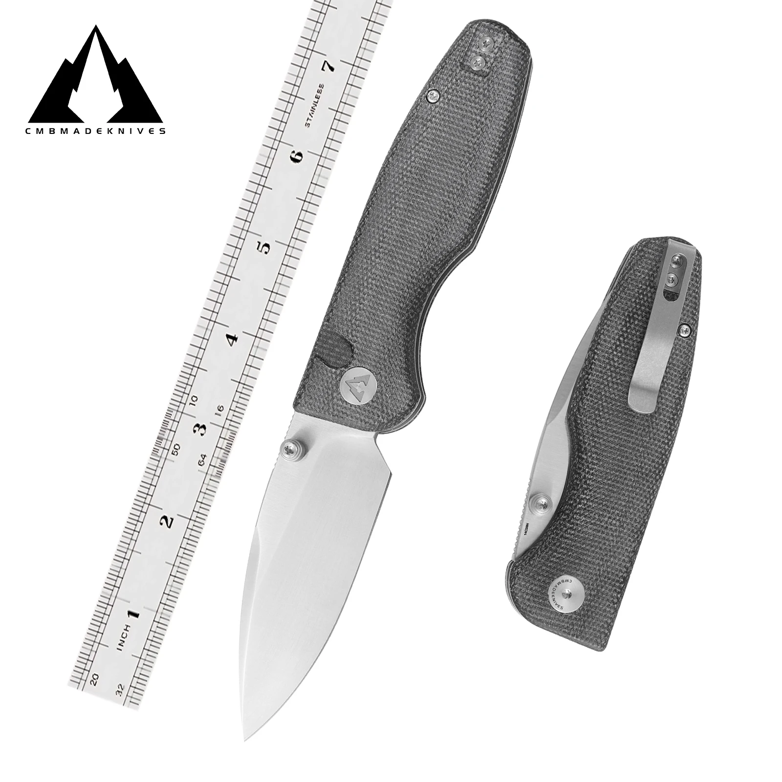Фото CMBMADEKNIVES PredatorV3 Micarta Handle 14C28N Стальной тактический нож для выживания и кемпинга на открытом воздухе Карманный складной нож EDC CMB-19C №1