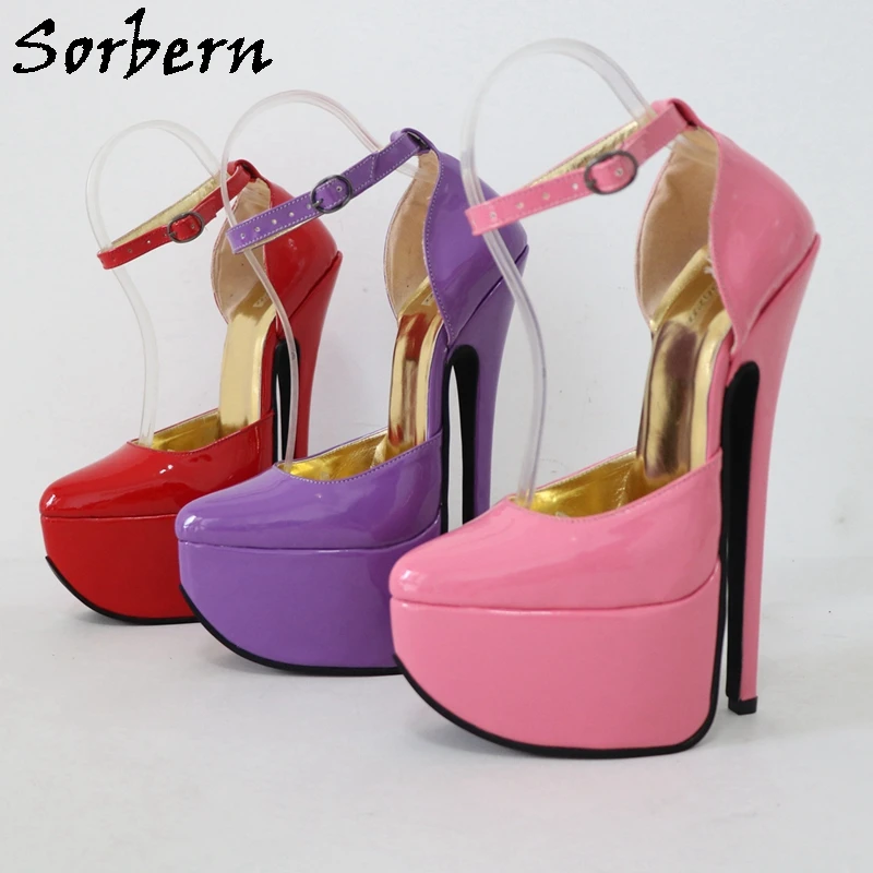 

Sorbern Sexy Mary Janes Women Pumps Ankle Strap Pointy Toes Platform Lady Shoes Women High Heels Custom Color Spike Heel Pumps