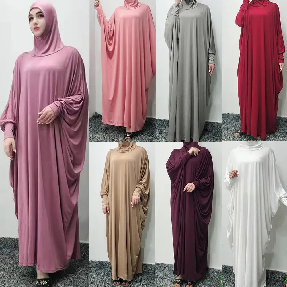 Слитная мусульманская молитва Рамадан хиджаб одежда Женская мода с капюшоном абайя полное покрытие платье с длинным рукавом мусульманский...