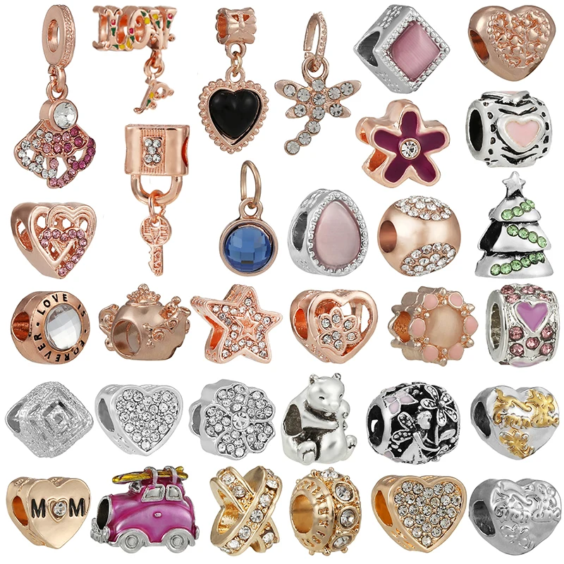 2 шт./лот Подвески с кристаллами в виде сердечек и звезд подвески из бусин