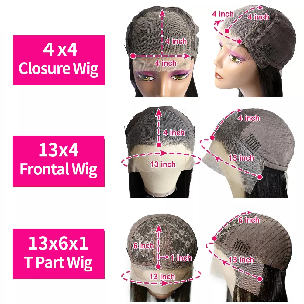 Remy Bone Straight Lace Front Human Hair Wigs Transparent13x4 Frontal Wigs Brazilian Hair Straight 28 30 4X4 Lace Closure Wigs