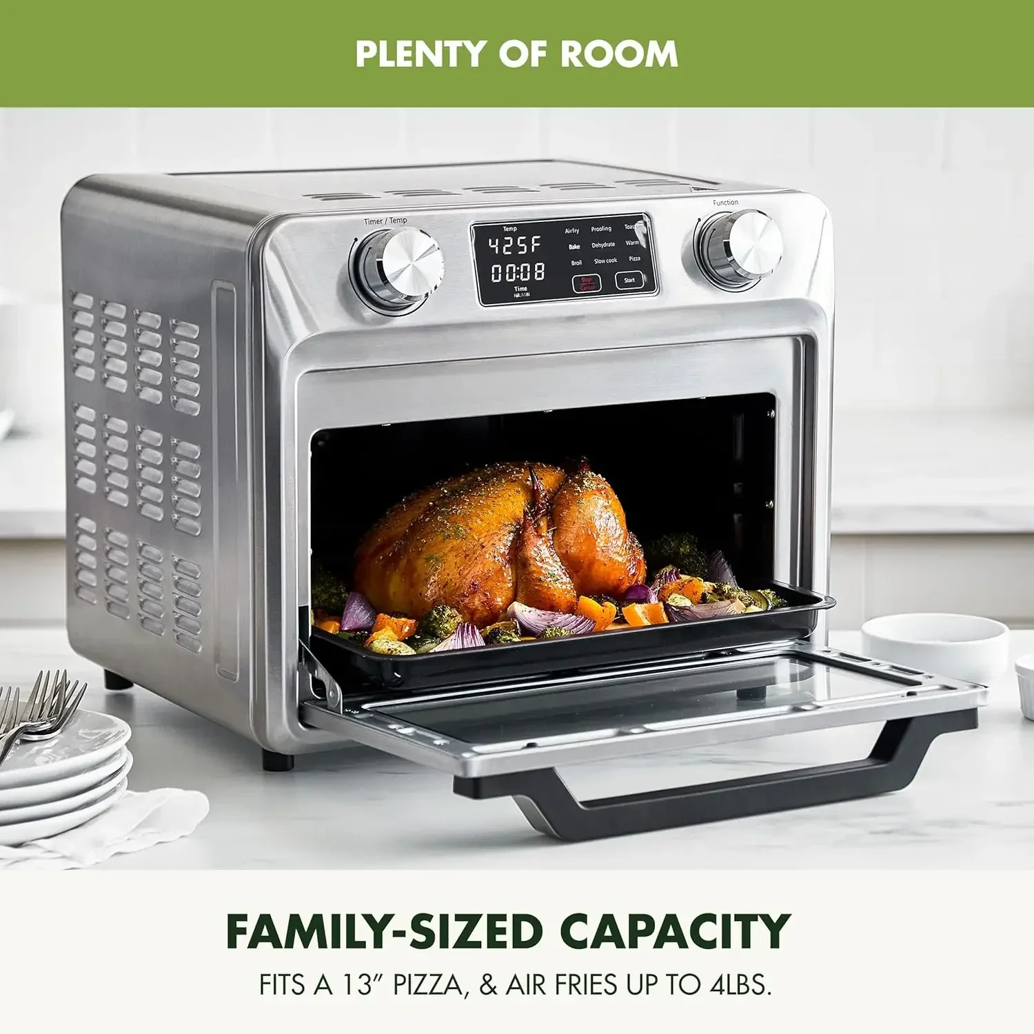 Воздушная жарочная печь 9-в-1 из нержавеющей стали противень с антипригарным