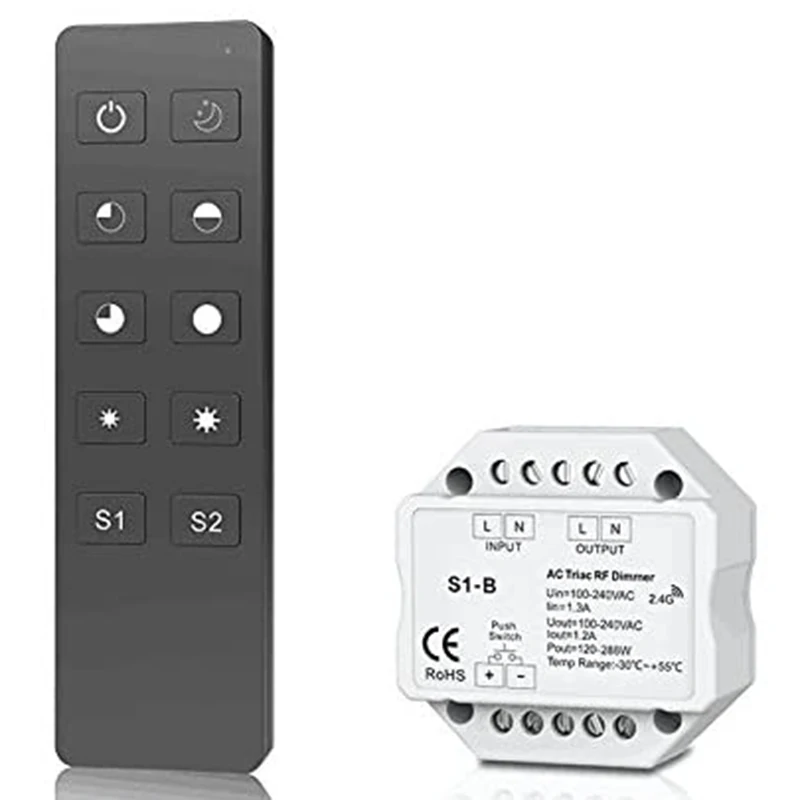 

Диммер переменного тока Triac RF с нажимным переключателем и шиной, высокопроизводительный усилитель, светодиодный диммер, контроллер для све...