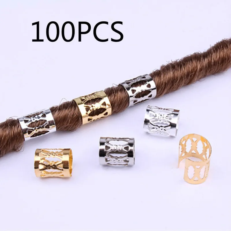 

Hot Sale 100Pcs/Lot Micro Adjustable Hair Rings Links Reggae Hair Style Dreadlock Beads Adjustable Hair Accessories