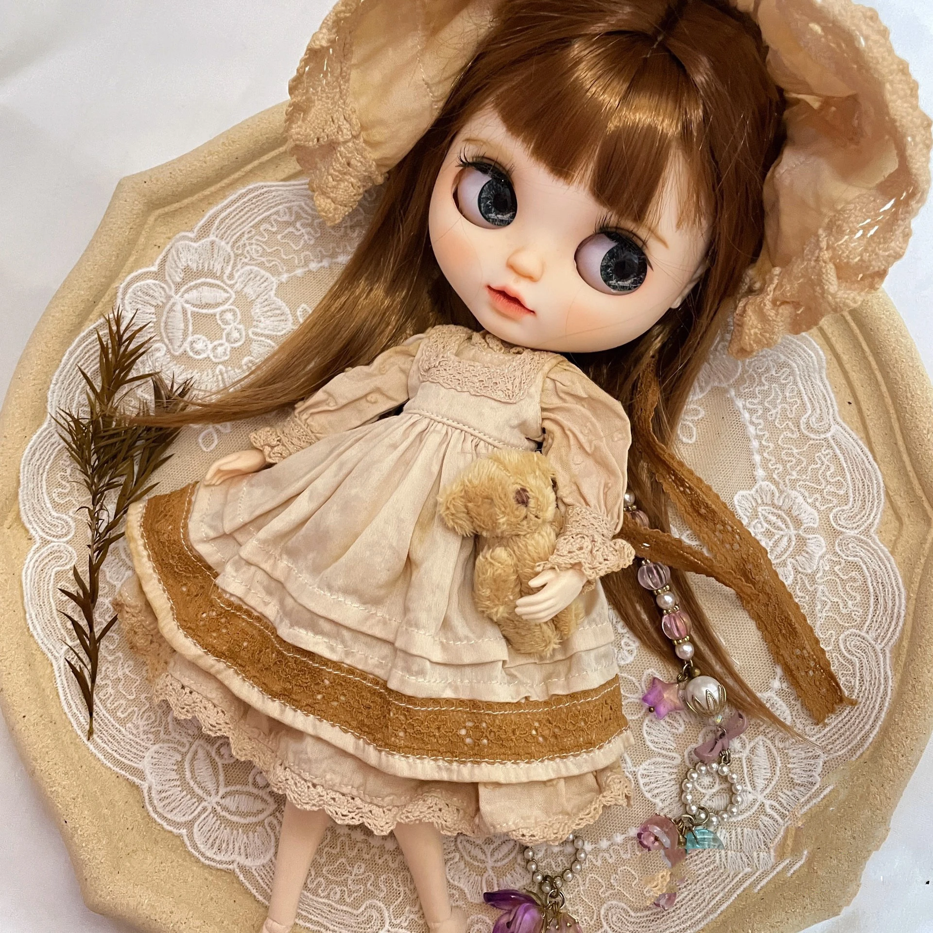 

Tea dyeing series Blythe clothes dress skirt dressing 1/6 30cm BJD anime girl (Fit for Pullip,Ob24, Licca)
