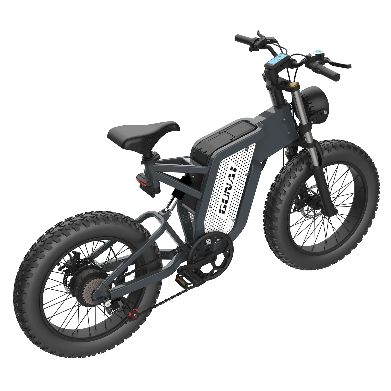 GUNAI 2000W Electric Bike 48V 25AH Electric Bicycle 20 Inch Fat Tire Off-Road Ebike 50km/h Men's Mountain E-bike Beach Bicycle