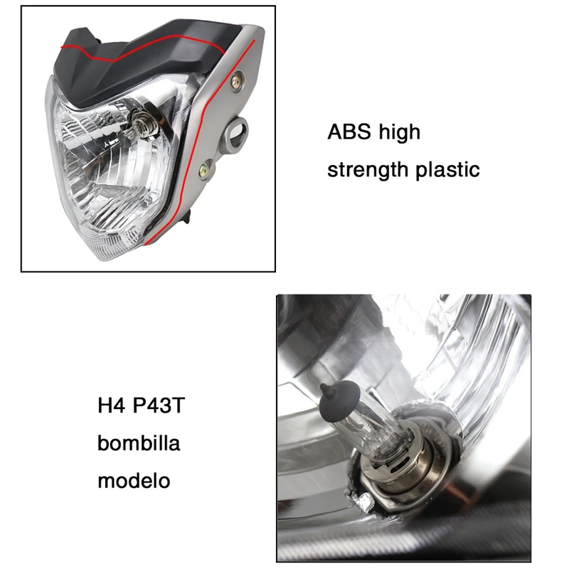 Фара мотоцикла головной светильник с кронштейном лампы в сборе свет лампа для