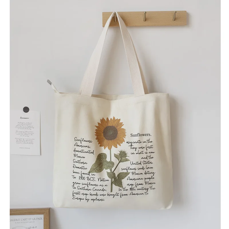 

Cotton Canvas Bag Women's Shoulder Bag Free Shipping Literary Artistic Style Bags High-Capacity Tote Bag Suitable For Students