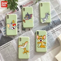bandai cat and mouse phone case candy color phone case cover for iphone 6 6s 7 8 plus xr x xs 11 12 13 mini pro max