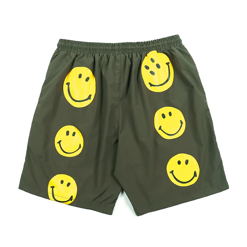 Kapital Japan Style Summer Smiling Face Printed Two-color Nylon Five Point American Leisure Sports Men's Loose Shorts