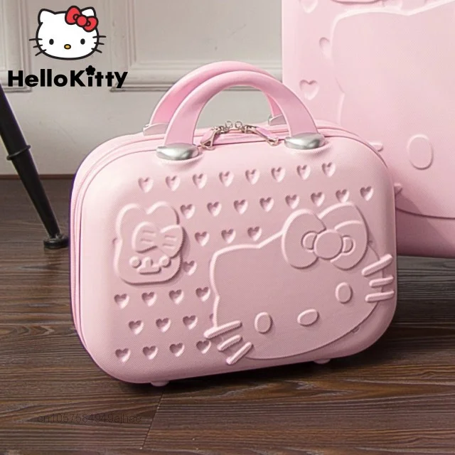 Sanrio Hello Kitty Small Suitcase Cartoon 14 Inch Bag Portable Case Storage Small Travel Case Large Capacity Women Girls Student