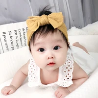 1pcs waffle cable knit knot baby headbands newborn baby nylon elastic hairbands ribbed headband baby hair accessories